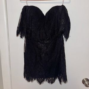 Lovers + Friends black lace mini dress